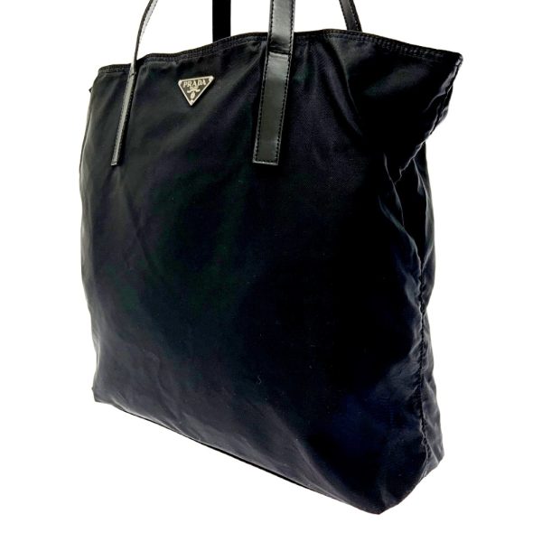 195773 2 Prada Nylon Tote Bag Black