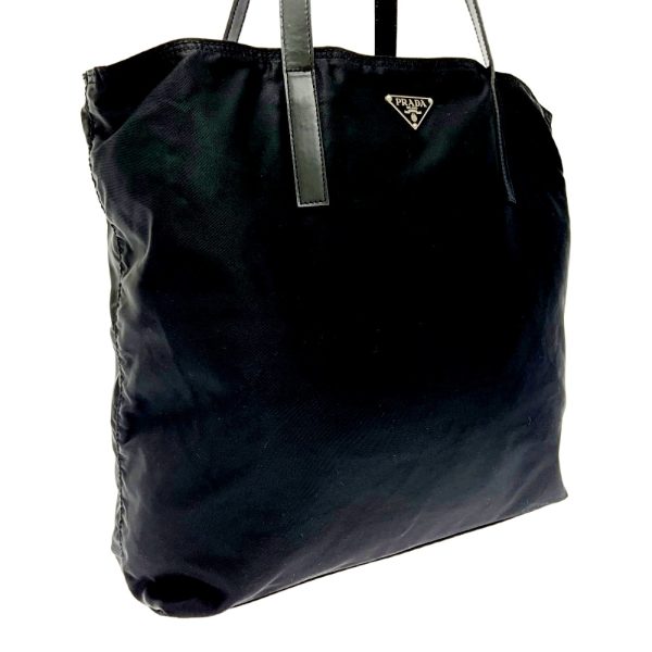 195773 3 Prada Nylon Tote Bag Black