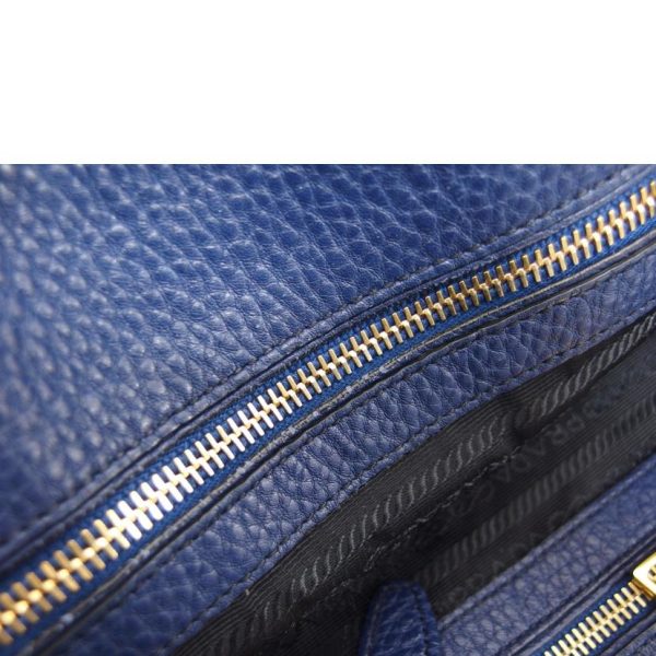 19620 11 Prada Leather 2way Tote Bag Blue