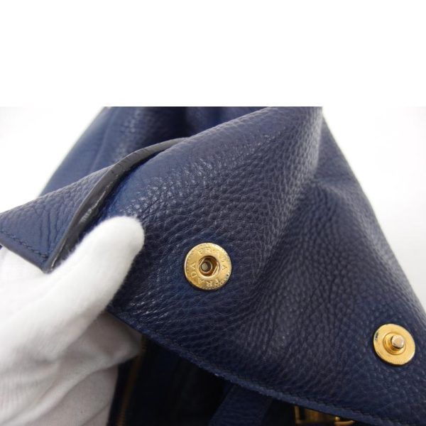 19620 12 Prada Leather 2way Tote Bag Blue