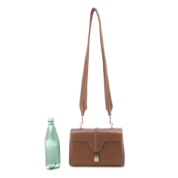 19685 3cr4 04lu03 Celine Teen Soft Calfskin Shoulder Bag Brown