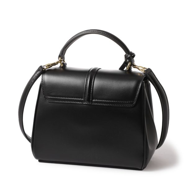 19798 3bey 38no04 Celine Calfskin Handbag Mini Saise Black