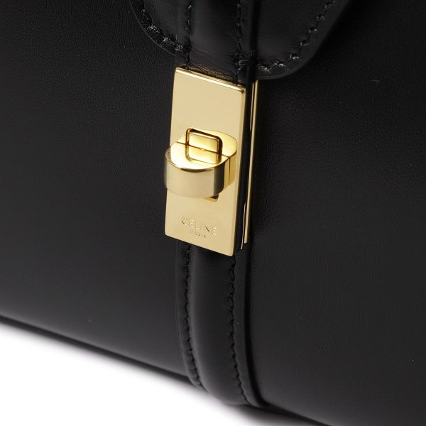 19798 3bey 38no10 Celine Calfskin Handbag Mini Saise Black