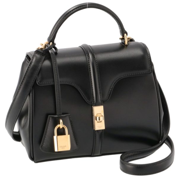 197983bey38no Celine Shoulder Bag Saise Mini 2WAY Black