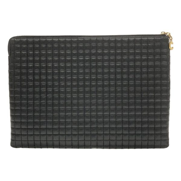 1ammzz5ib33m 1 Celine Charm Quilted Clutch Bag Leather Black