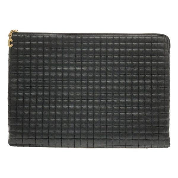 1ammzz5ib33m 2 Celine Charm Quilted Clutch Bag Leather Black