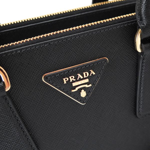 1ba896 saflu nero 5 Prada Handbag Shoulder Galleria Saffiano Leather Black