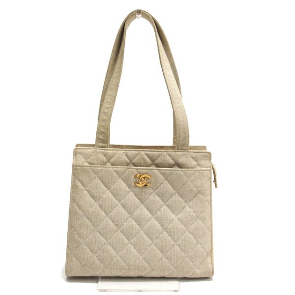 OLYMPUS DIGITAL CAMERA Chanel Matelasse Canvas Tote Bag Coco Mark Ivory