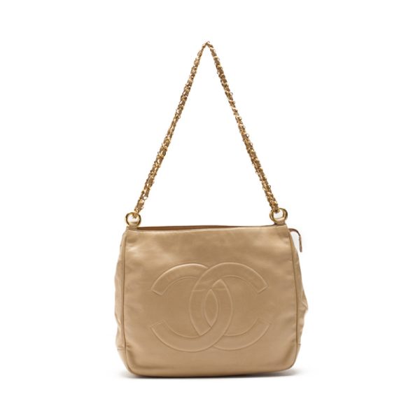 1noqyw6zpgy5v 5 Chanel Matelasse Coco Mark Circle Charm Chain Shoulder Lambskin Beige Gold