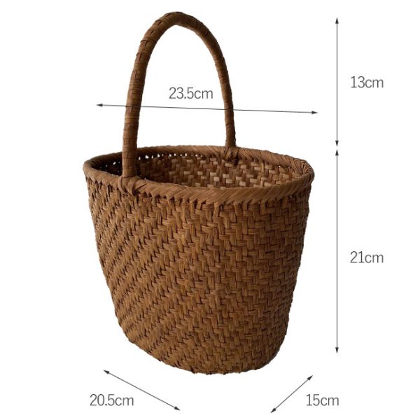 2 Kagoya Wild Grape Basket Bag Brown