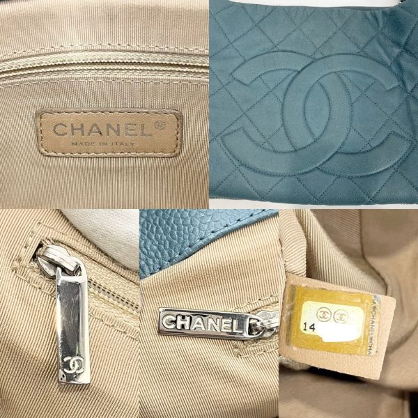 2000013246902388 14 Chanel Chain Matelasse Caviar Blue Silver