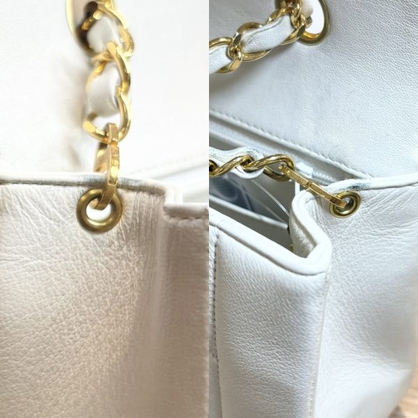 2000013246902953 18 Chanel Diana Matelasse Shoulder Bag White Gold