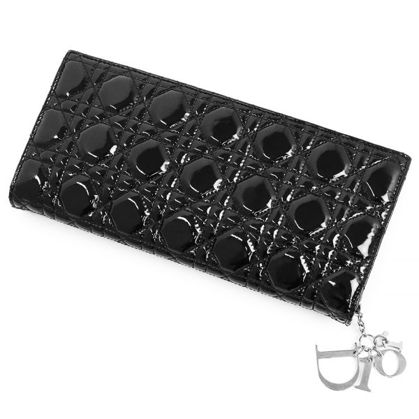 200004040019 6 Christian Dior Cannage Shoulder Clutch Leather Black