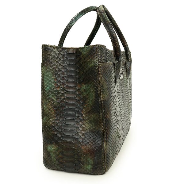 200004489019 4 Chanel Executive Python Tote Exotic Leather Handbag Brown