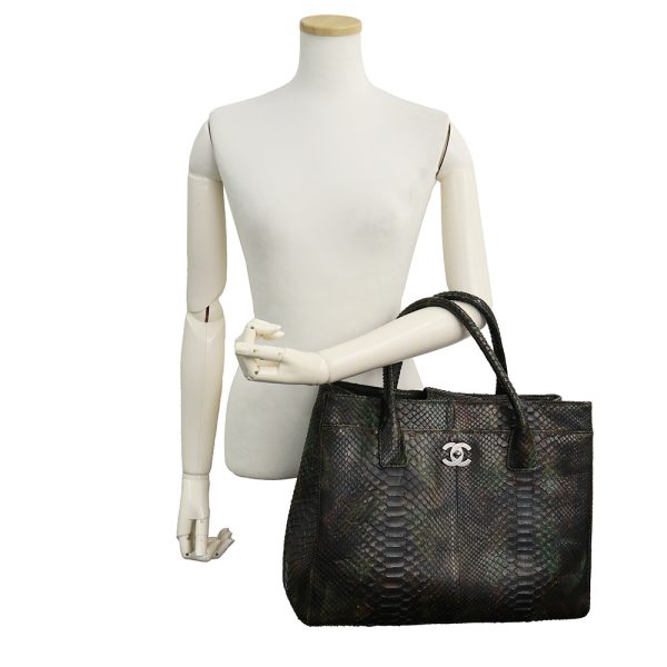 200004489019 8 Chanel Executive Python Tote Exotic Leather Handbag Brown