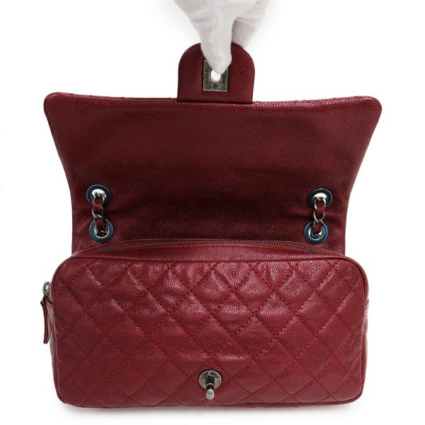 200004730019 13 Chanel Matelasse 25 Single Flap W Chain 2way Caviar Skin Wine Red