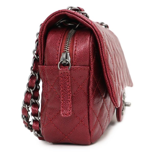 200004730019 4 Chanel Matelasse 25 Single Flap W Chain 2way Caviar Skin Wine Red