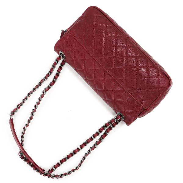 200004730019 6 Chanel Matelasse 25 Single Flap W Chain 2way Caviar Skin Wine Red