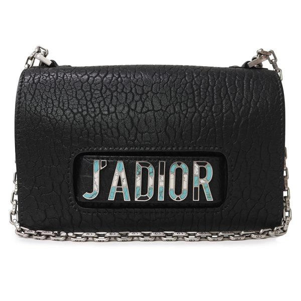 200004731019 Christian Dior JADIOR Mosaic Flap Chain Shoulder Bag Lambskin Black
