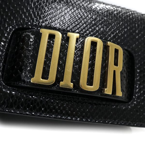 200006242019 10 Dior Clutch Bag Pouch Python Exotic Leather Black