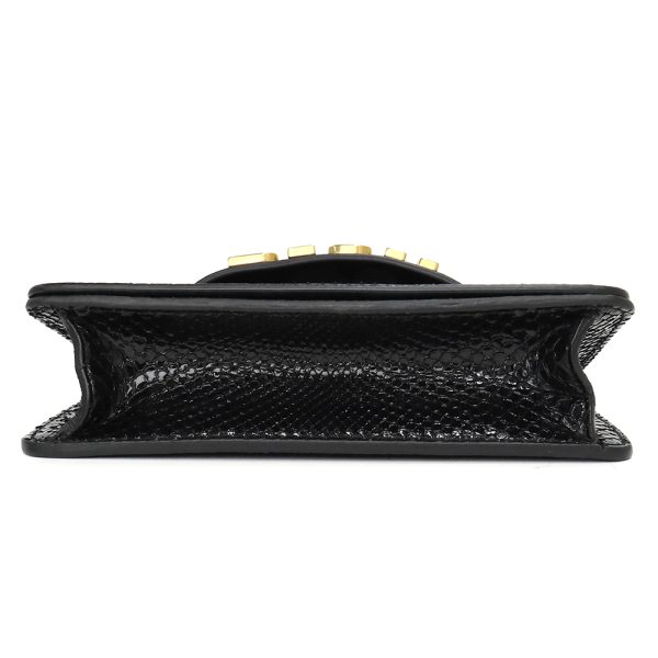 200006242019 6 Dior Clutch Bag Pouch Python Exotic Leather Black