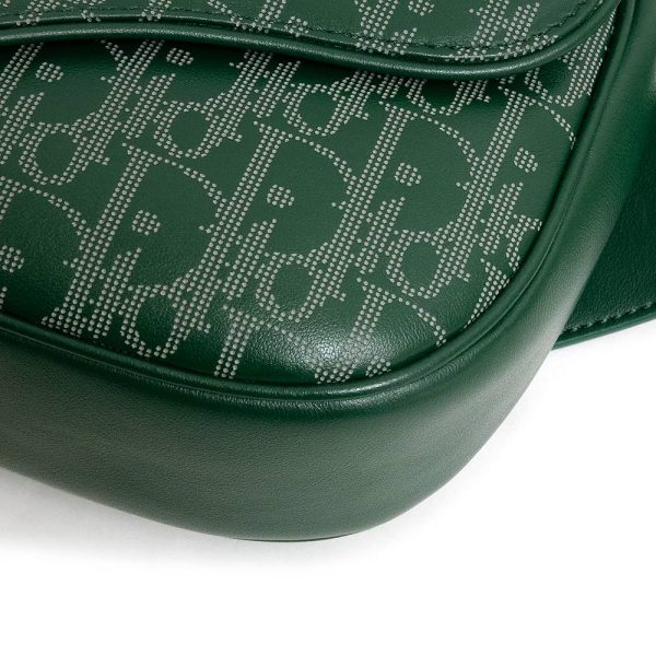 200006580019 12 Christian Dior Oblique Saddle Calf Skin Leather World Tour Belt Bag Green