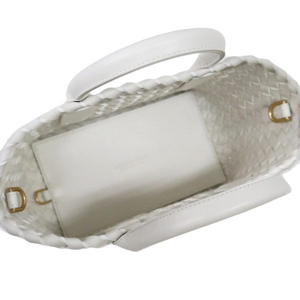 200006822019 3 Bottega Veneta Mini Hippo Lambskin Leather Shoulder Handbag White Gold