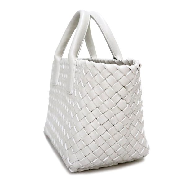 200006822019 4 Bottega Veneta Mini Hippo Lambskin Leather Shoulder Handbag White Gold