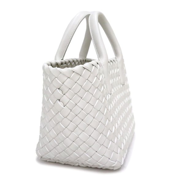 200006822019 5 Bottega Veneta Mini Hippo Lambskin Leather Shoulder Handbag White Gold