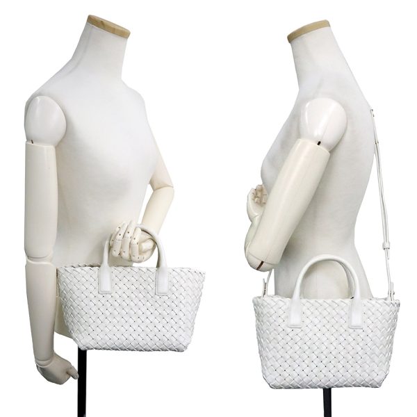 200006822019 8 Bottega Veneta Mini Hippo Lambskin Leather Shoulder Handbag White Gold