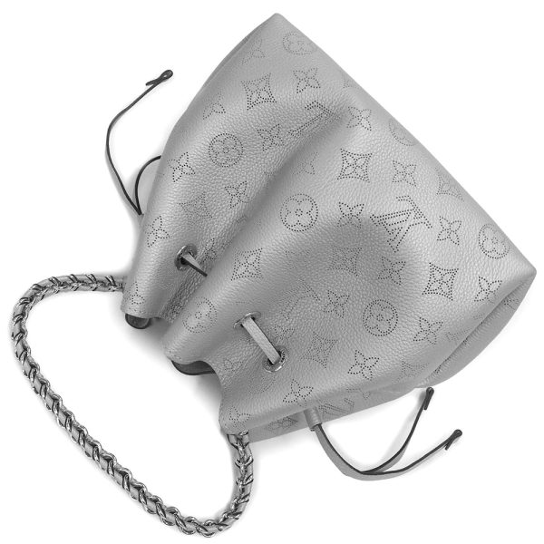200007522019 6 Louis Vuitton Bella Shoulder Handbag Monogram Mahina Metallic Gray