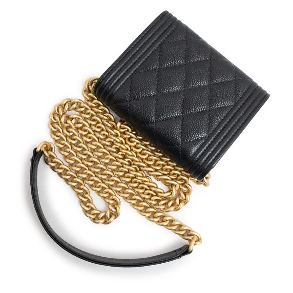 200007921019 6 Chanel Boy Chanel Crossbody Shoulder Chain Wallet Caviar Skin Black