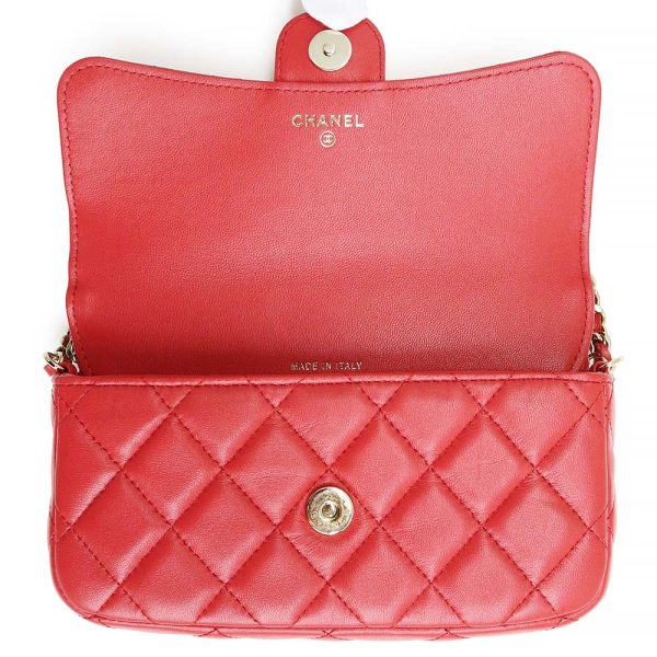 200008274019 12 Chanel Matelasse Lambskin Crossbody Phone Case Bag Pink