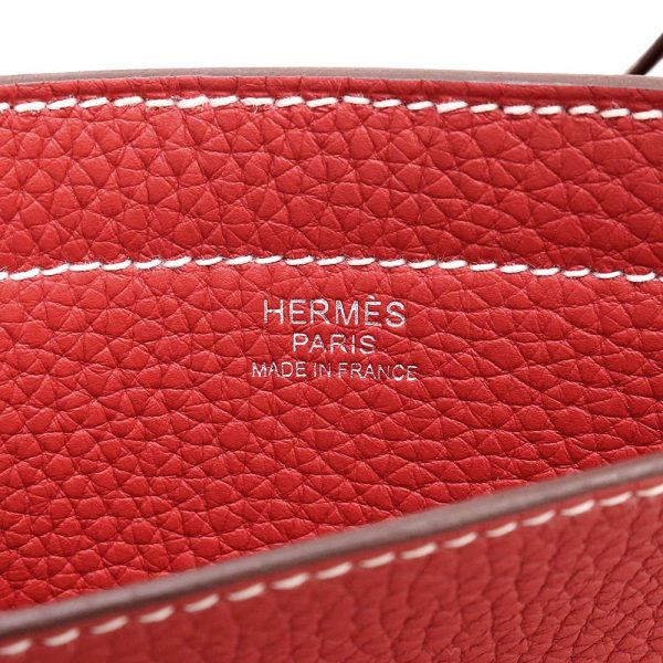 200008289019 9 Hermes Cabasserie 31 Taurillon Clemence Tote Bag Rouge Casaque