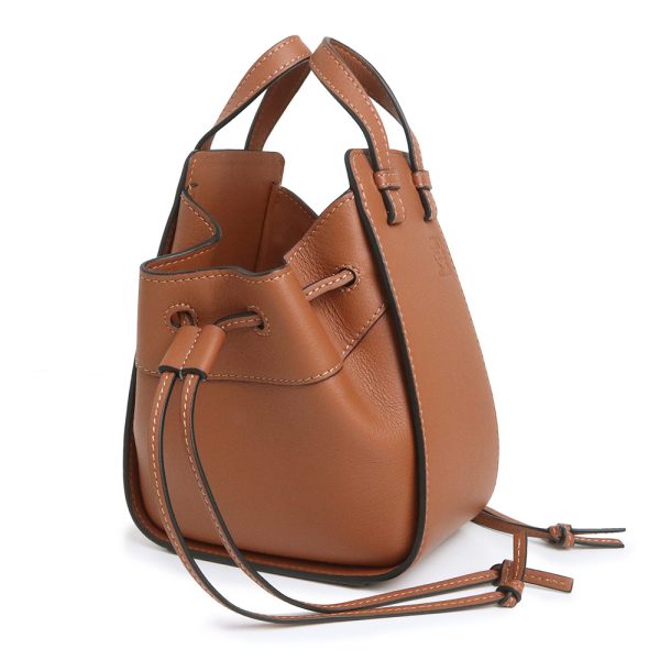 200008574019 5 Loewe Hammock Drawstring Mini Shoulder Bag Calf Leather Brown