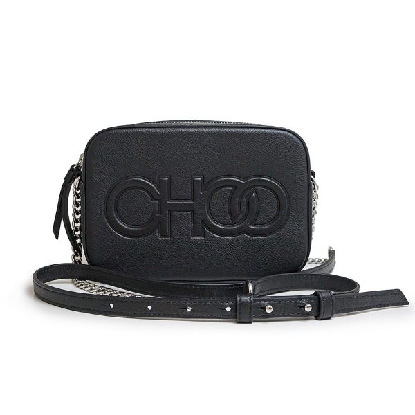 200008659019 Jimmy Choo Chain Shoulder Bag Leather Black