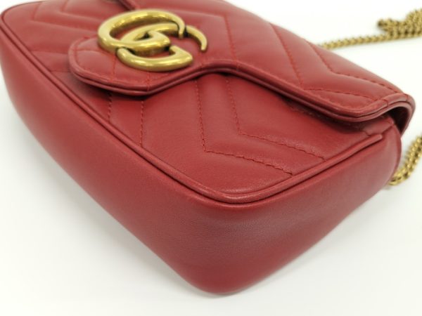 2000087252000600 3 Gucci Super Mini Shoulder GG Marmont Leather Red