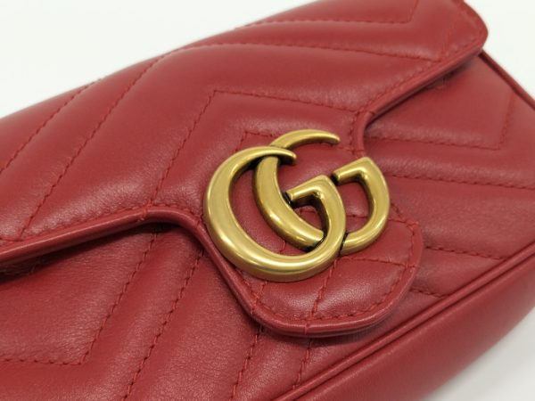 2000087252000600 7 Gucci Super Mini Shoulder GG Marmont Leather Red