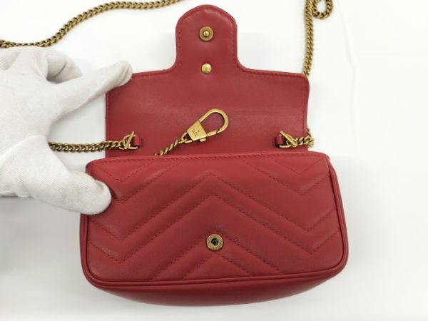 2000087252000600 8 Gucci Super Mini Shoulder GG Marmont Leather Red