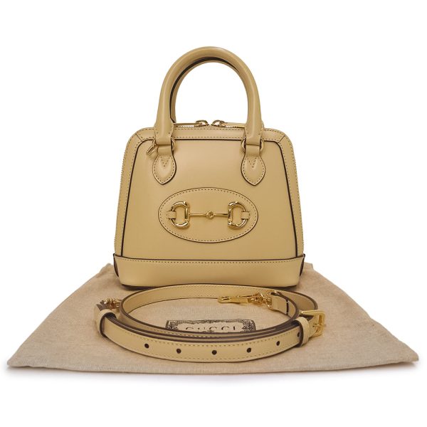 200008900019 2 Gucci Horsebit 2way Shoulder Bag Leather Beige