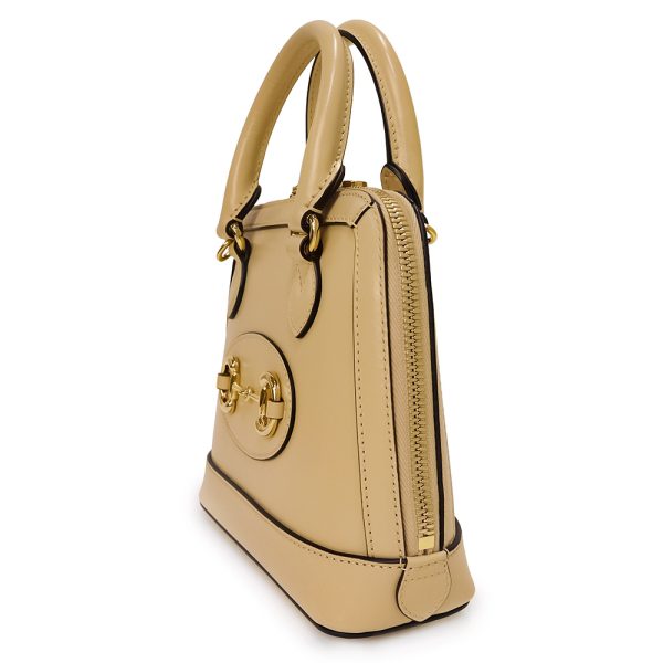 200008900019 4 Gucci Horsebit 2way Shoulder Bag Leather Beige