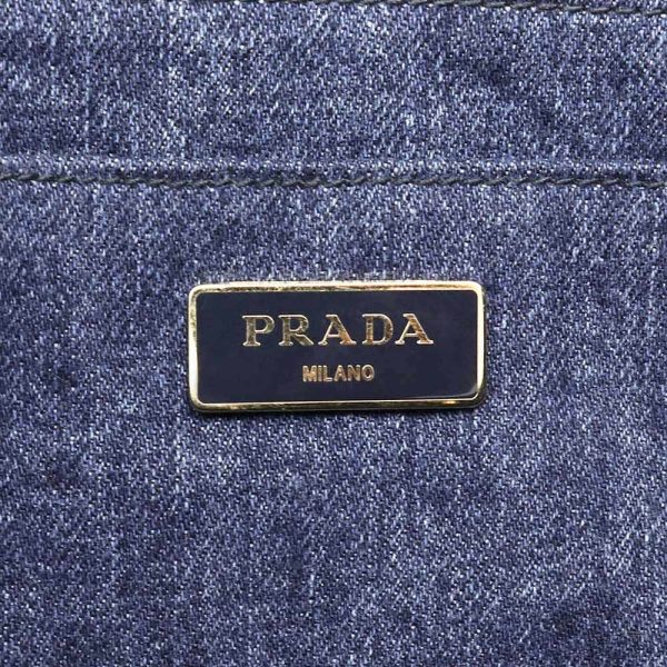 200009032019 9 Prada Kanapa 2way Shoulder Handbag Denim Blue