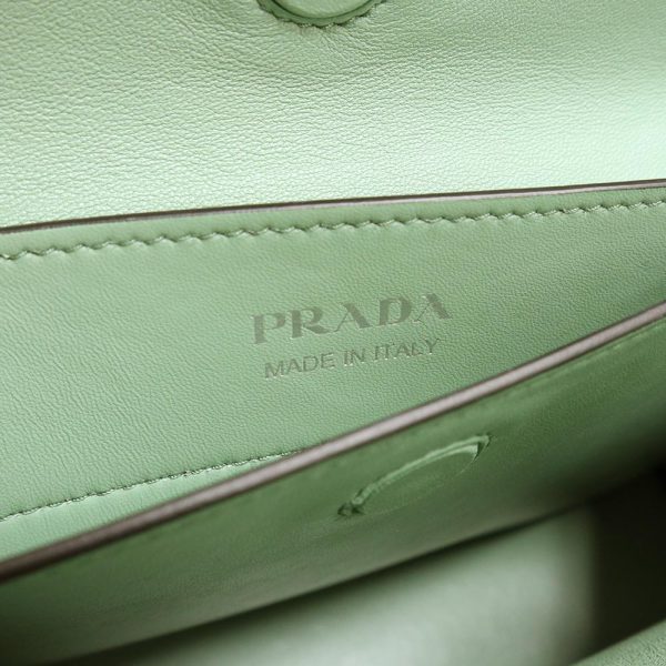 200009034019 9 Prada Small Ostrich Leather Handbag Acquamarina Green Silver