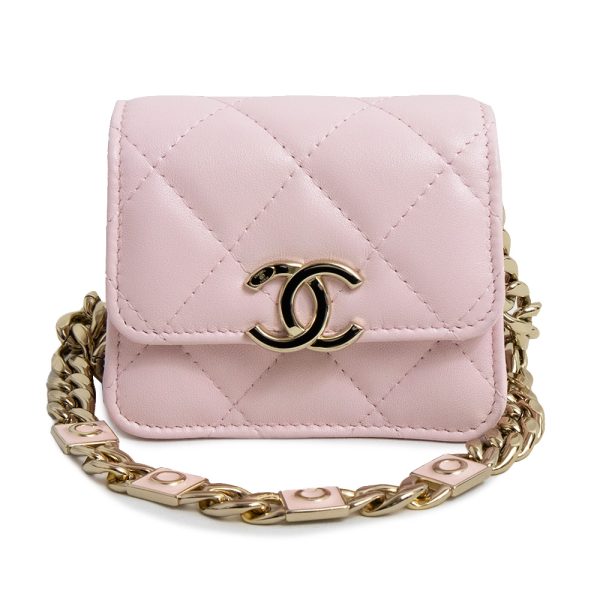 200009688019 Chanel Mini Matelasse Chain Shoulder Bag Lambskin Pink Light Gold