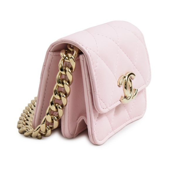 200009688019 4 Chanel Mini Matelasse Chain Shoulder Bag Lambskin Pink Light Gold