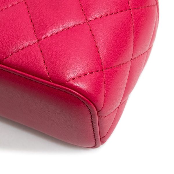 200009689019 12 CHANEL Small Vanity Matelasse Lambskin Leather Shoulder Handbag Pink