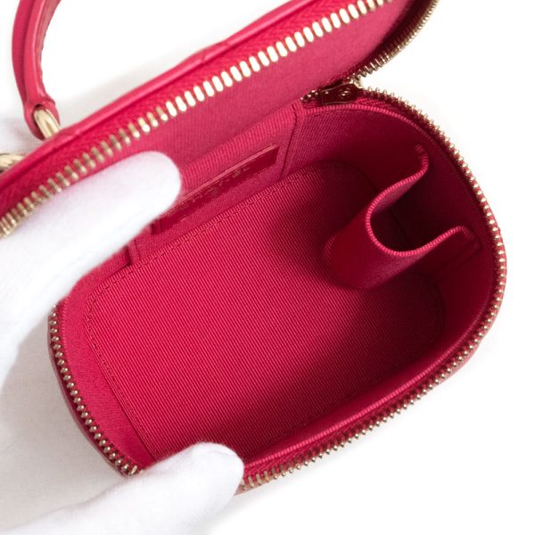 200009689019 3 CHANEL Small Vanity Matelasse Lambskin Leather Shoulder Handbag Pink