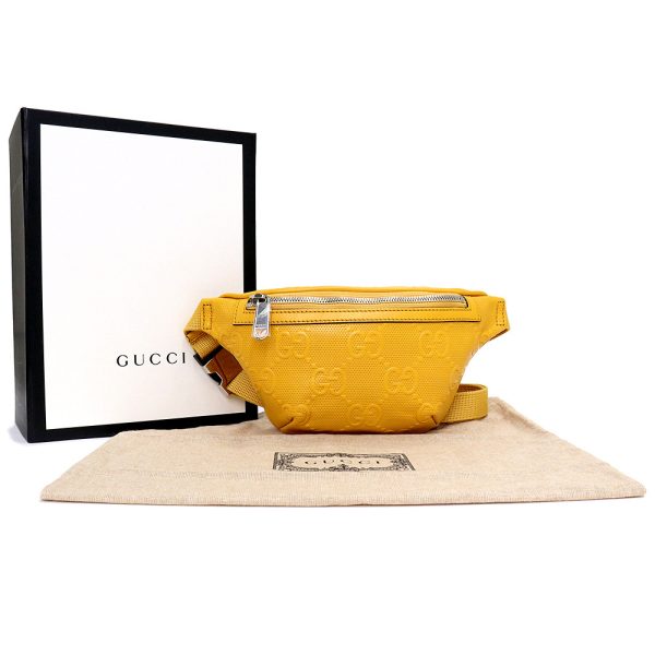 200009691019 2 Gucci Small Belt Body Waist Bag GG Leather Yellow