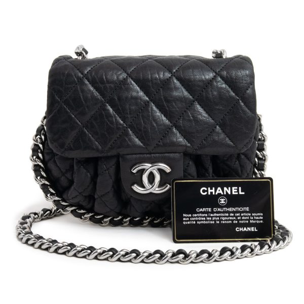 200009772019 2 Chanel A49914 Matelasse Chain Around Lambskin Leather Shoulder Bag Black