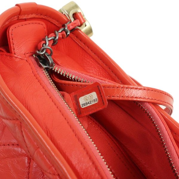 200010108019 11 CHANEL Gabriel Small Calf Leather Hobo Gunmetal Bag Orange